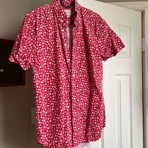 Frank & Oak men’s short sleeve button down - mixed fruit pattern